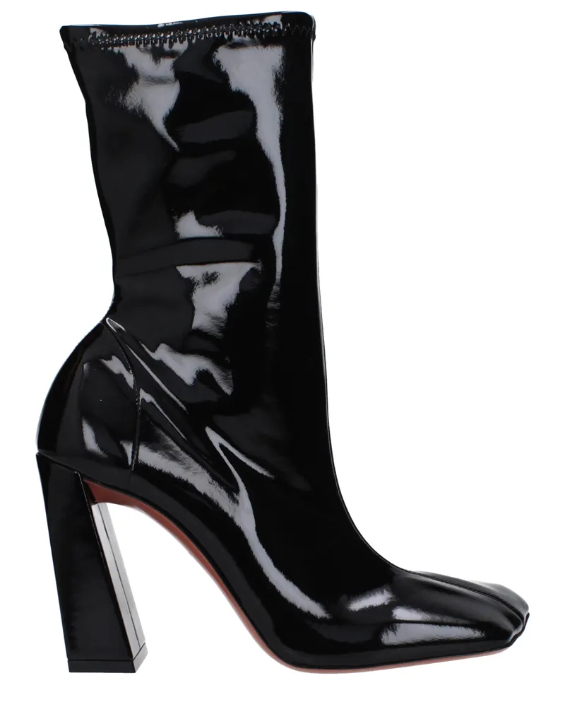 Amina Muaddi Boots Marine Women Fabric Schwarz schwarz -