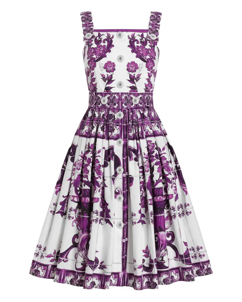 Dolce & Gabbana Midikleid mit Majolika-Print Ip3tn