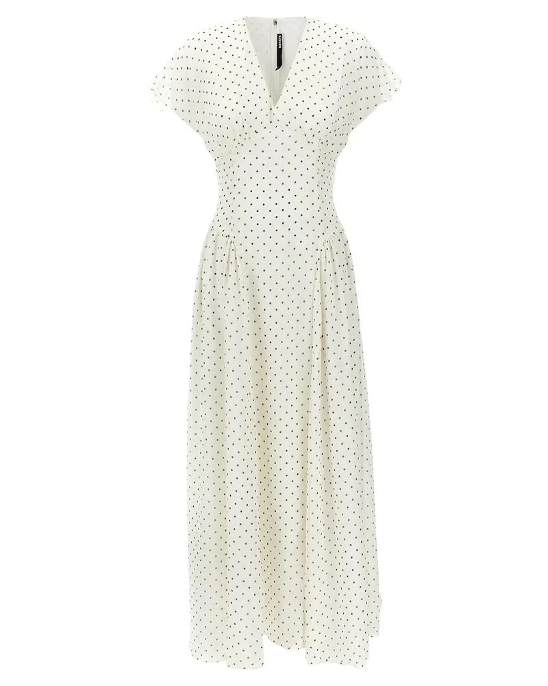 ROTATE Birger Christensen Dreh Birger Christensen Polka Dot Maxi Kleid White
