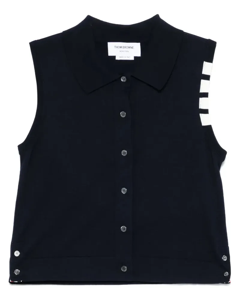 Thom Browne Baumwoll -Tanktop mit 4 Streifendetails Navy
