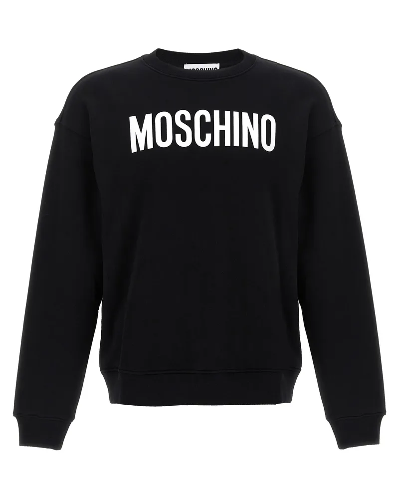 Moschino Logo Druck Sweatshirt Black