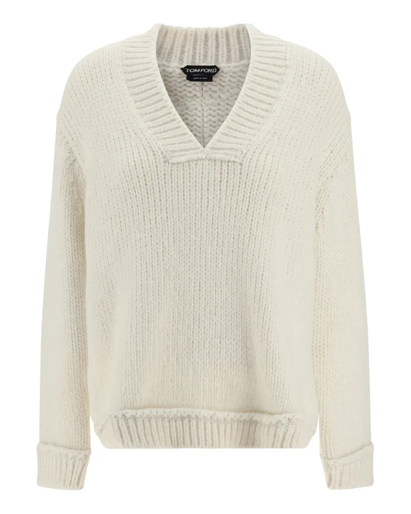 Tom Ford V Ausschnitt Pullover White