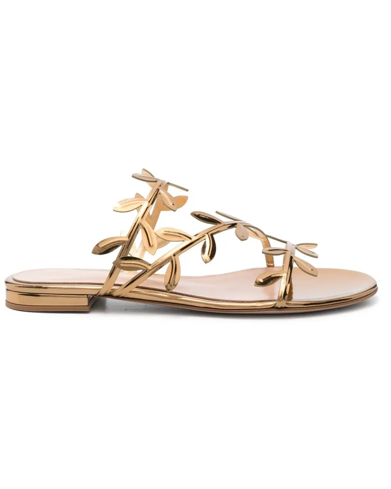 Gianvito Rossi Flache Sandalen „Flavia“ von Golden