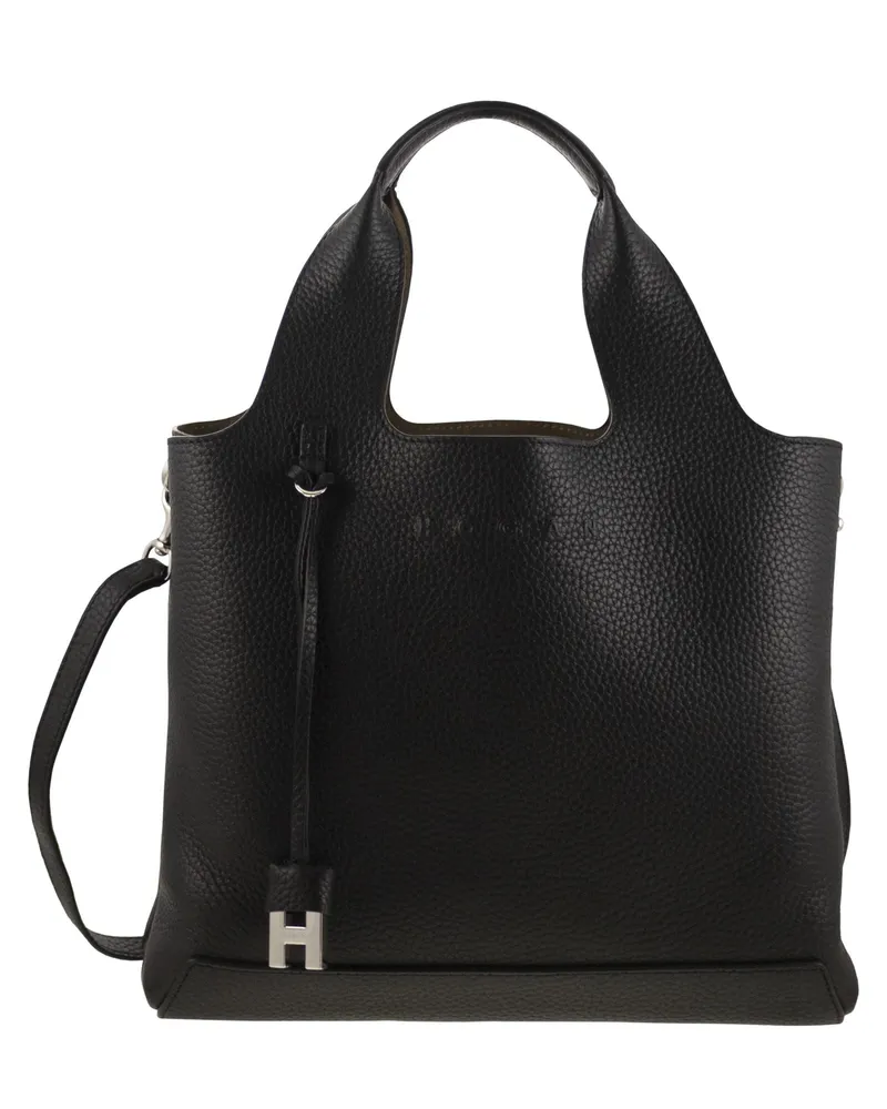 Hogan Einkaufstasche in strukturiertem Leder Black