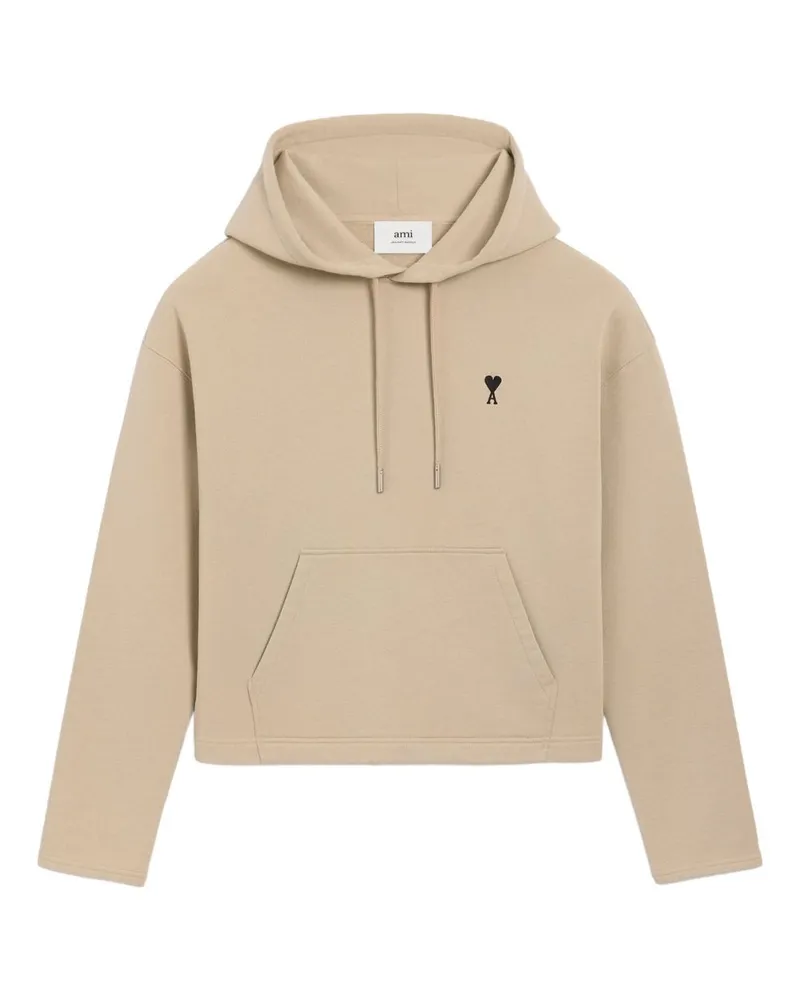 AMI Paris Ami de Coeur Baumwollhodie Beige