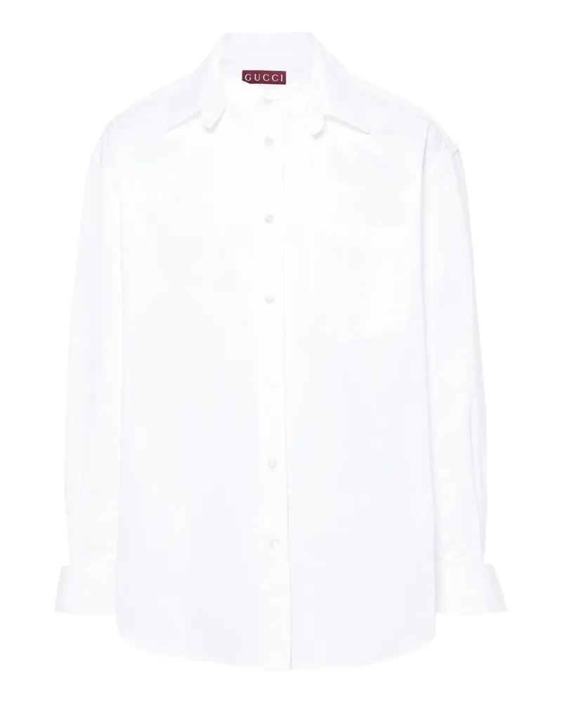 Gucci Baumwoll -Logo -Hemd White