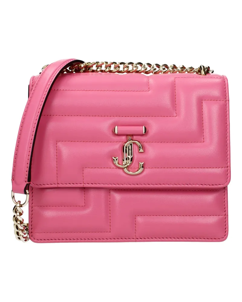 Jimmy Choo Damens Avenue Umhängetaschen aus rosa/konfettorosa Leder -