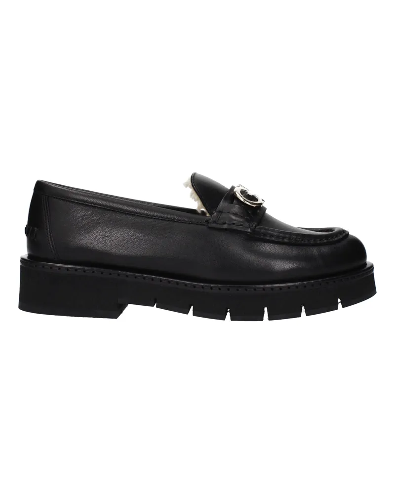 Ferragamo Ofelia Damens Slipper aus schwarzem Leder -