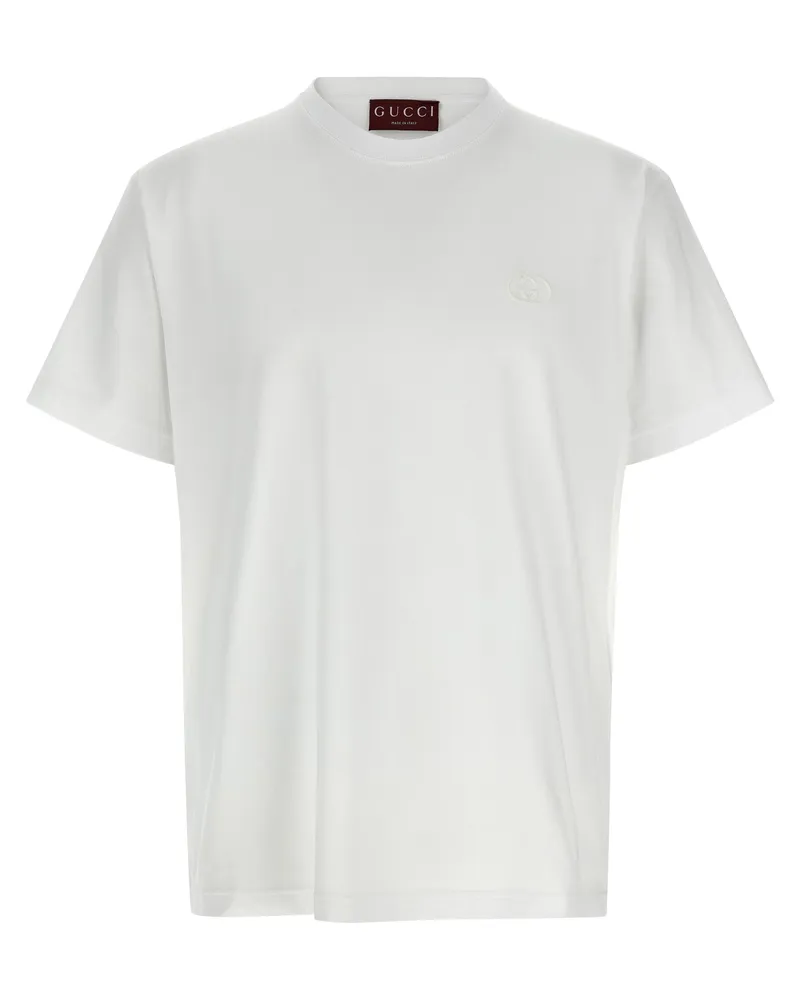 Gucci Logo-Stickerei-T-Shirt White