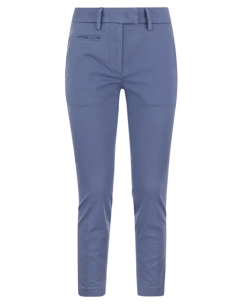 Dondup Perfect Slim Fit Cotton Gabardine Hosen Hellblau