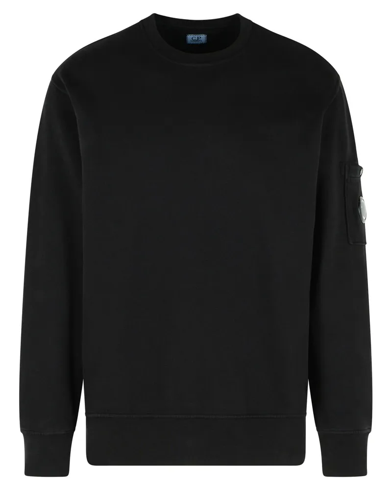 C.P. Company C.P. Firma 'gebürstet' schwarzes Baumwoll -Sweatshirt Black