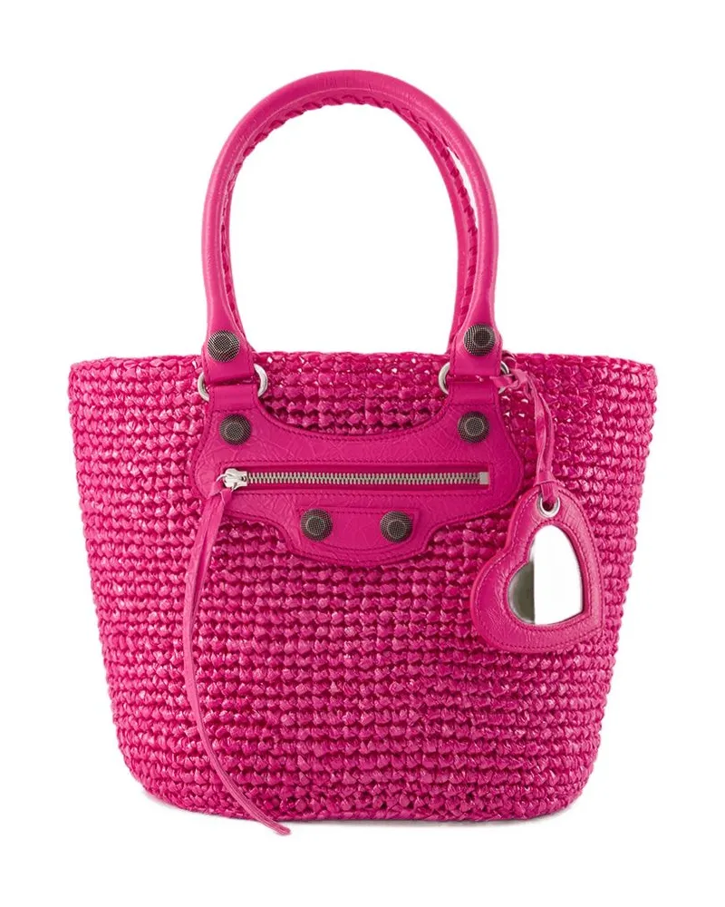 Balenciaga Le Cagole Panier M Umhängetasche  Nylon Pink Rosa