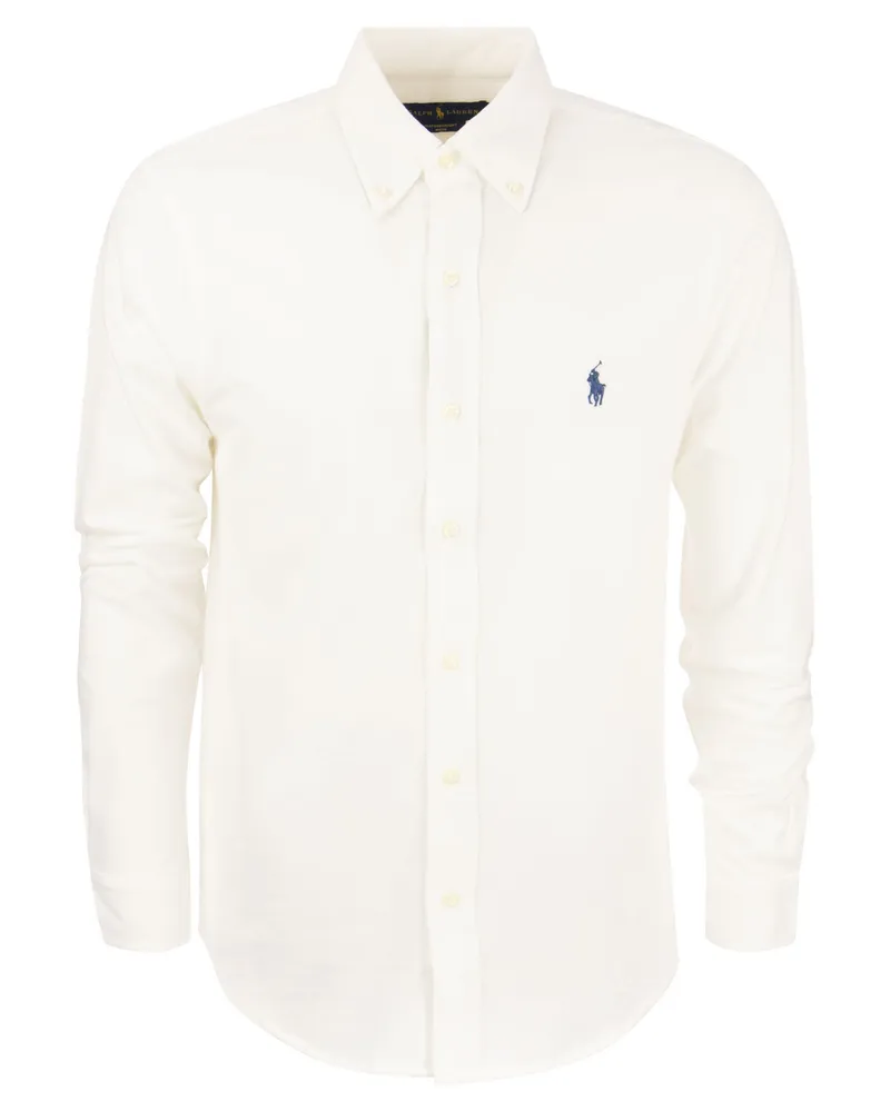 Ralph Lauren Ultraleichte Pique -Hemd Weiss