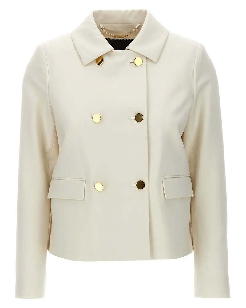Kiton Cropped Double Breasted Jacke White