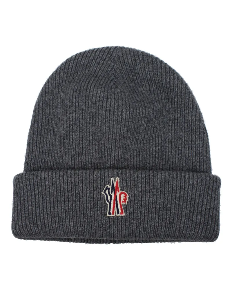 Moncler Strickmützen Herren Schurwolle Grau -