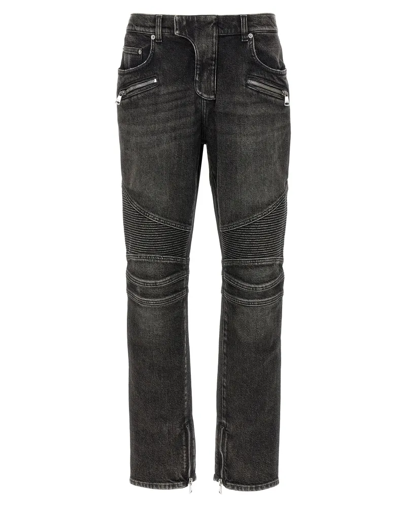 Balmain Biker' Jeans Gray