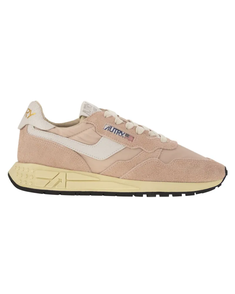 AUTRY Reelwind Wildleder und Technical Textile Trainer Pink