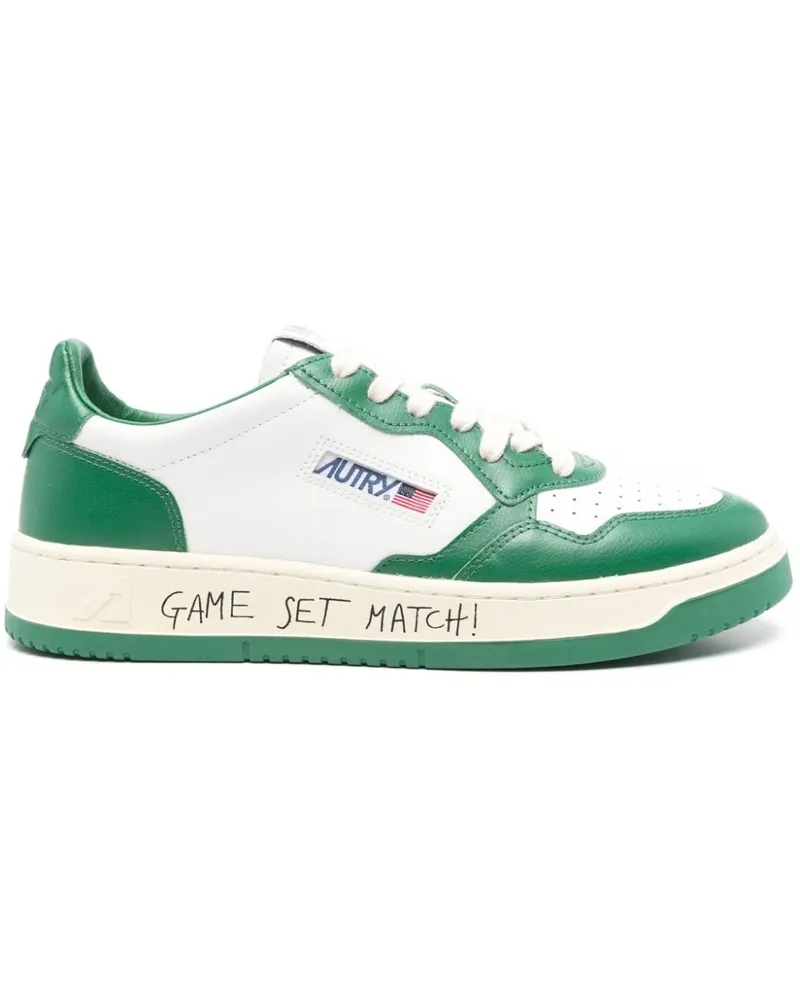 AUTRY Medaillengewinner niedriger Leder -Turnschuhe Green