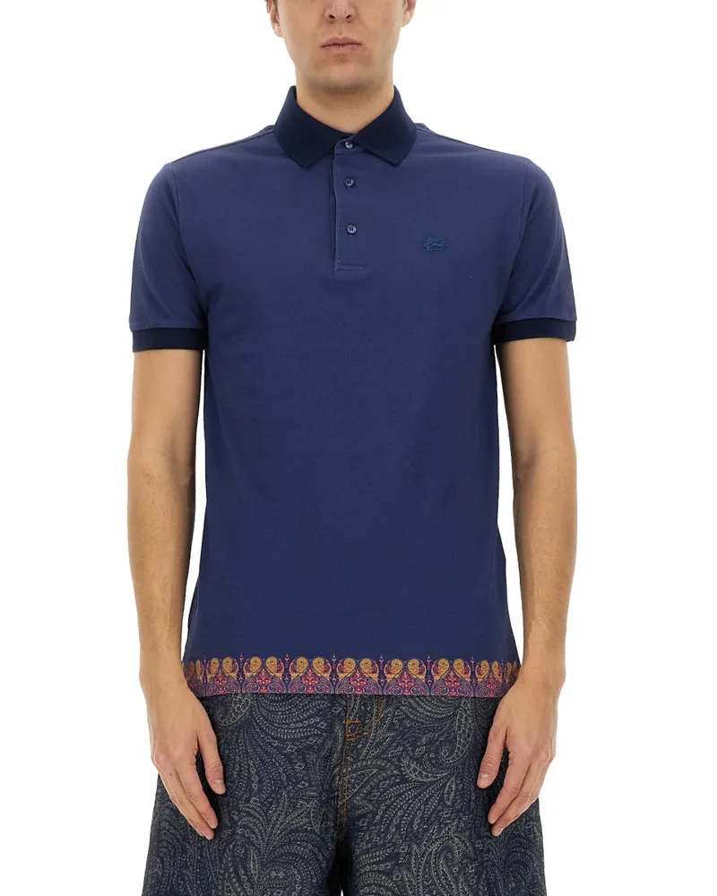 Etro Polo -Shirt mit Druck Blue