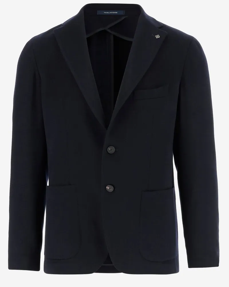 Tagliatore Single Breasted Cashmere Jacke Blue