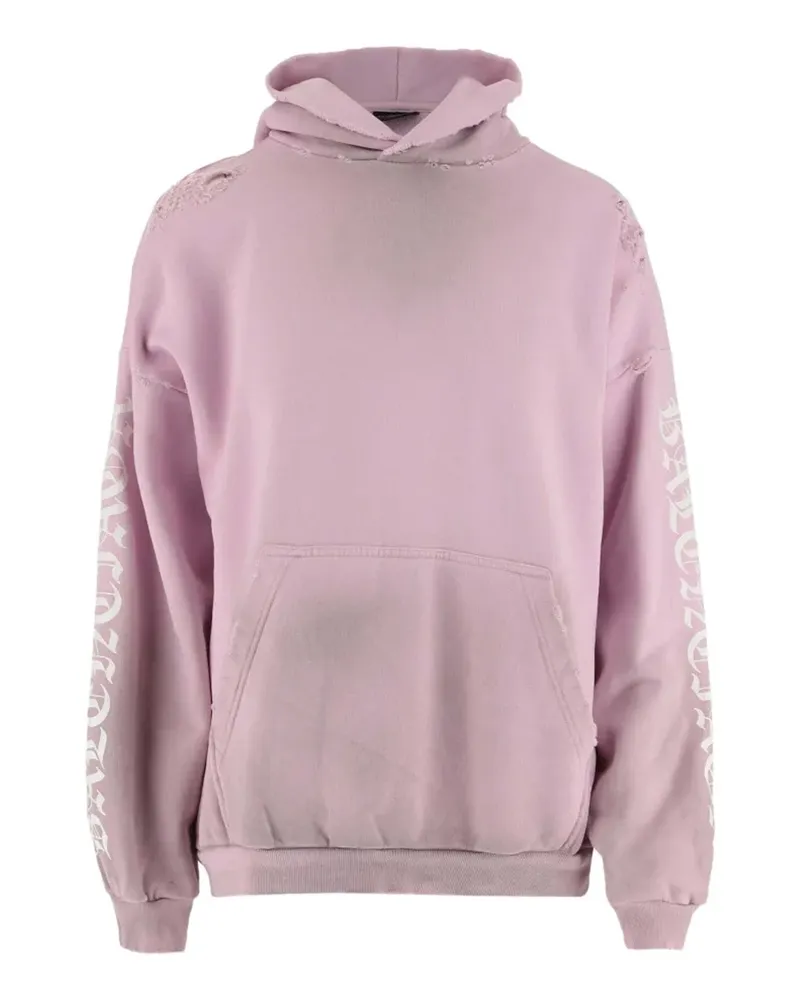 Balenciaga Schablone Medium Fit Kapuzen -Sweatshirt Pink