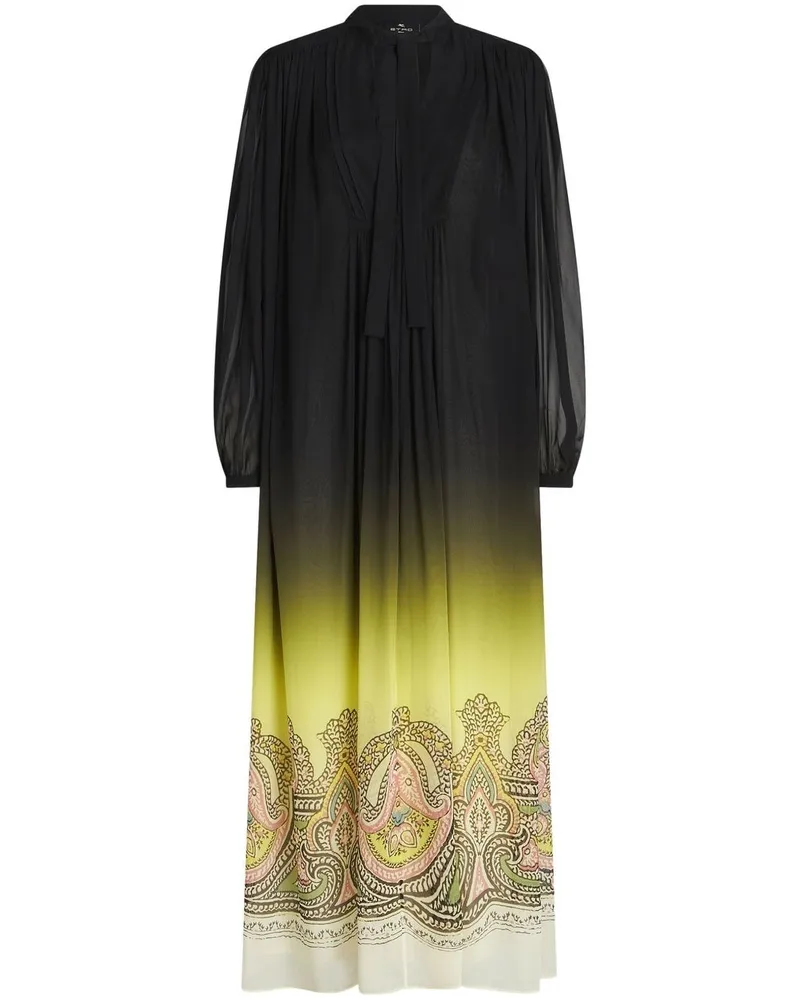 Etro gedrucktes Seidenkleid Black