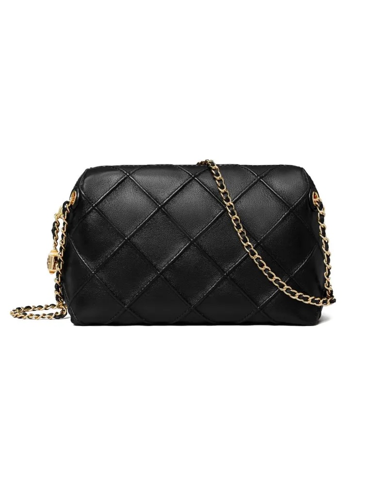 Tory Burch Fleming Umhängetasche aus weichem Leder Black