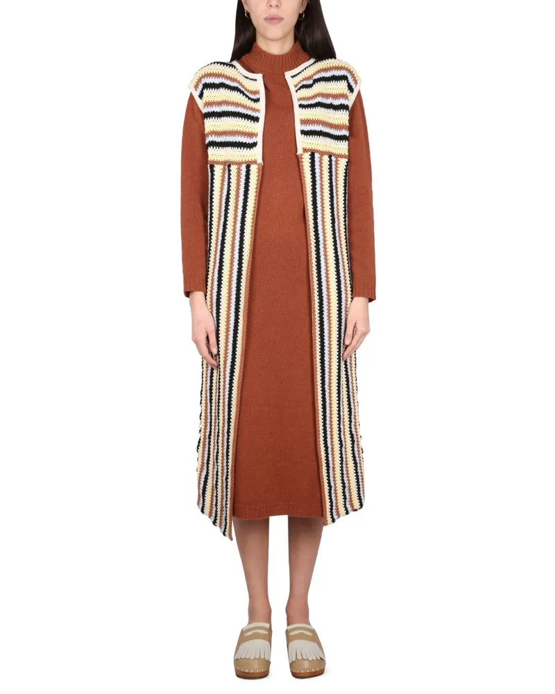 ALYSI lange Weste Multicolour