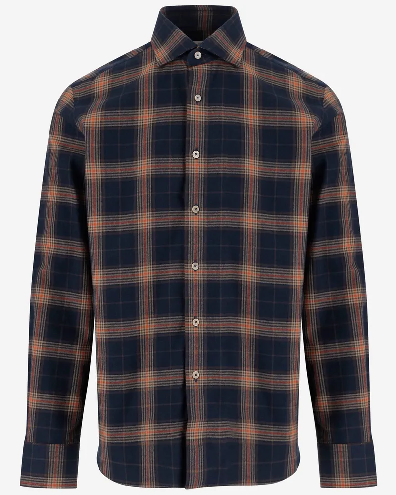 Gherardi Baumwollhemd mit Karomuster Red