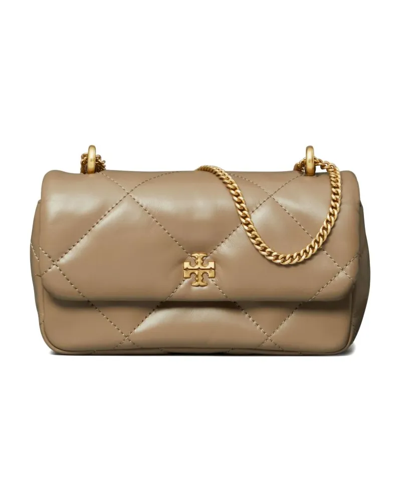 Tory Burch Kira Diamond Mini Leder Umhängetasche Dove