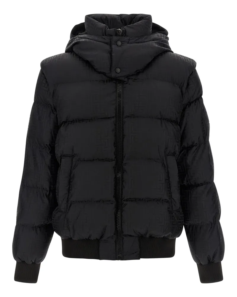 Balmain Monogramm PB Labirinto' Down Jacke Black