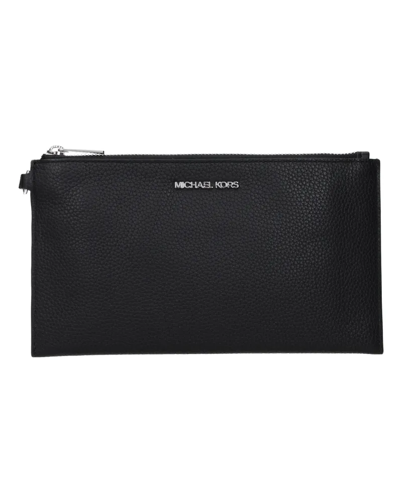 Michael Kors Jet Set Travel Damens Schwarze Leder-Clutch -