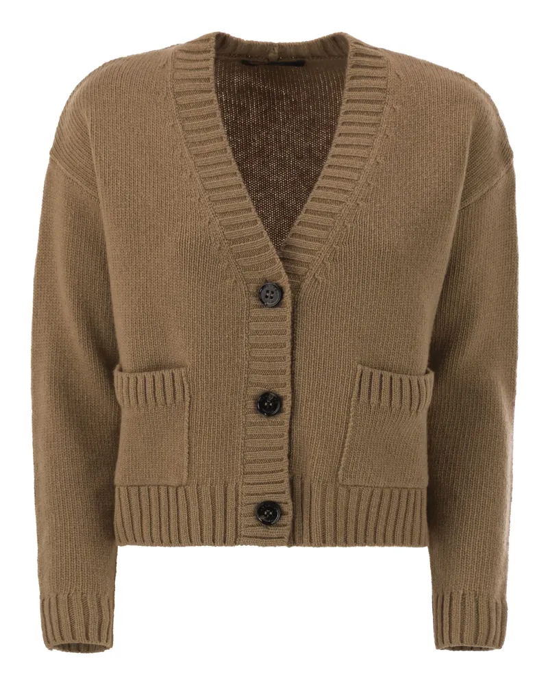 Weekend Max Mara Filmato Strickjacke aus Schurwolle Camel