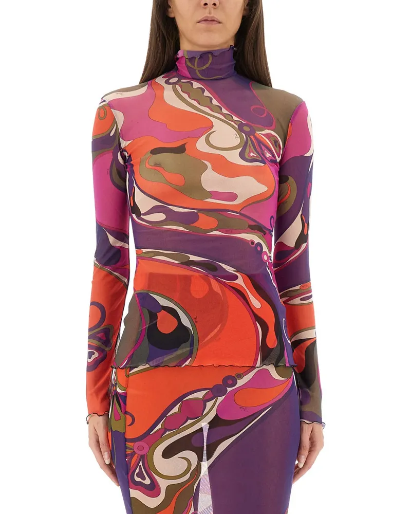 Emilio Pucci Orchid Print Top Multicolour