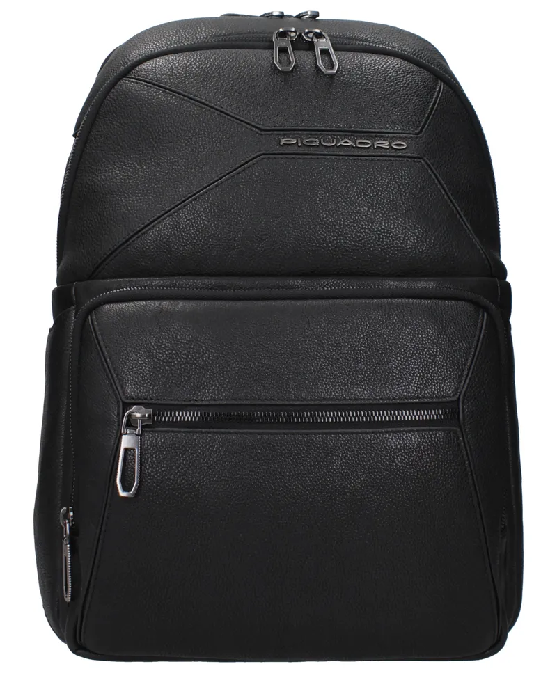 Piquadro Herrens Rucksäcke und Gürteltaschen aus Leder in Schwarz -