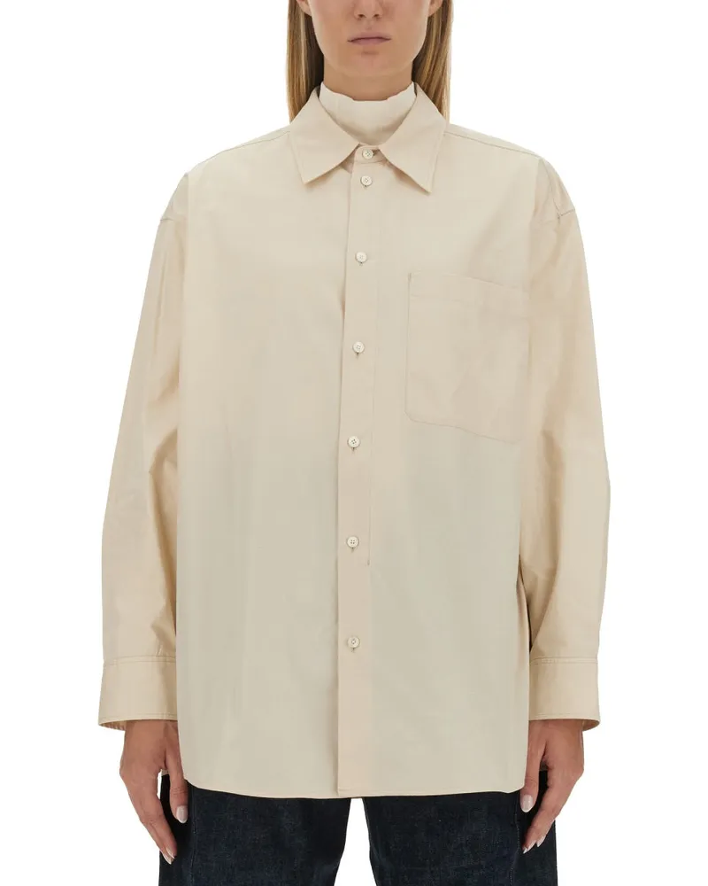 Christophe Lemaire Langes Hemd Ivory