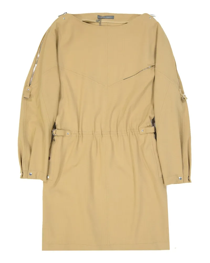 Alberta Ferretti Wolle Mischung Mini Kleid Beige