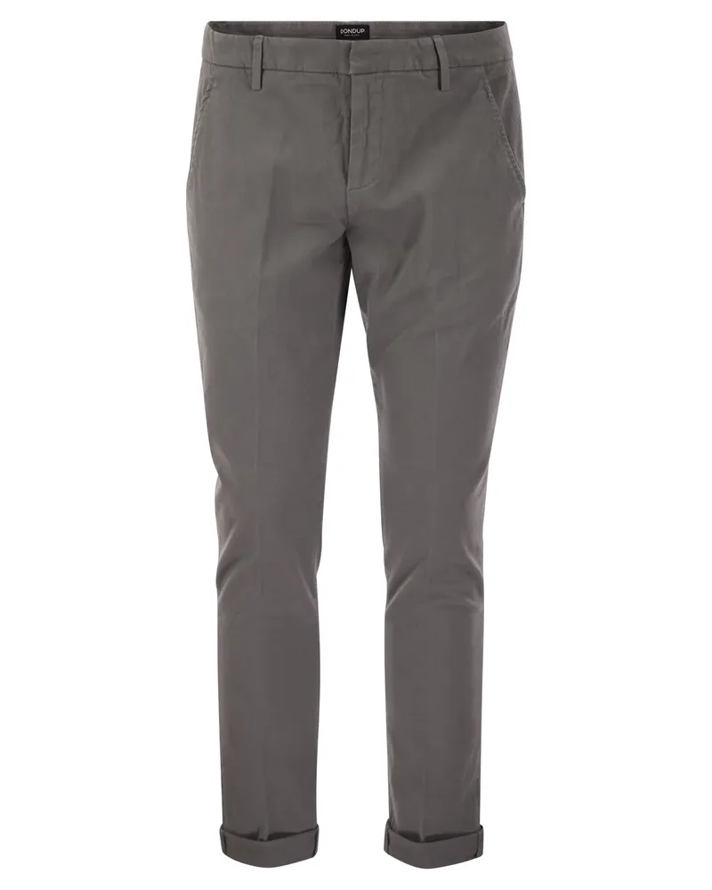 Dondup GAUBERT SLIM FIT GABARDINE HOSEER Grey