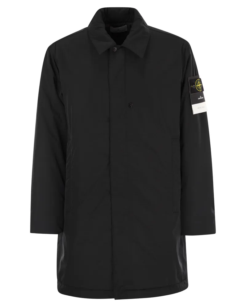 Stone Island gepolsterte Automantel mit Anti -Tropf- und Schnappentaschen Black