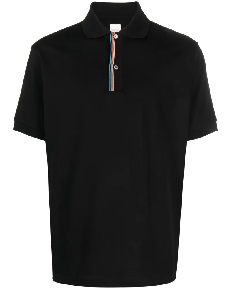 Paul Smith PS von Paul Smith Signature Stripe Cotton Polo Shirt Black
