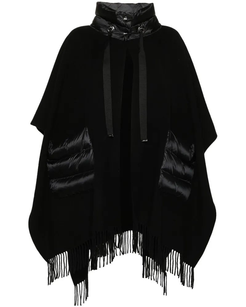 Herno Wolle und Nylon Cape Black