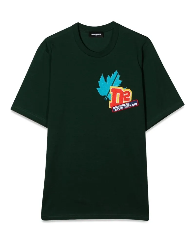 Dsquared2 T -Shirt mit vorderem Gebrauchsblatt Green