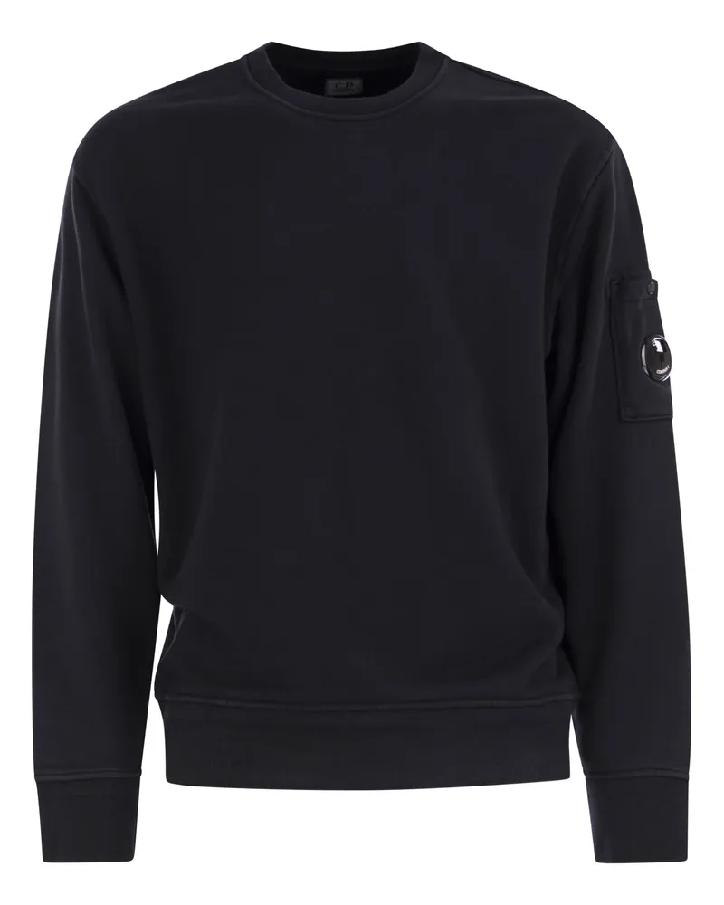 C.P. Company Cotton Sweatshirt mit Objektiv Blue