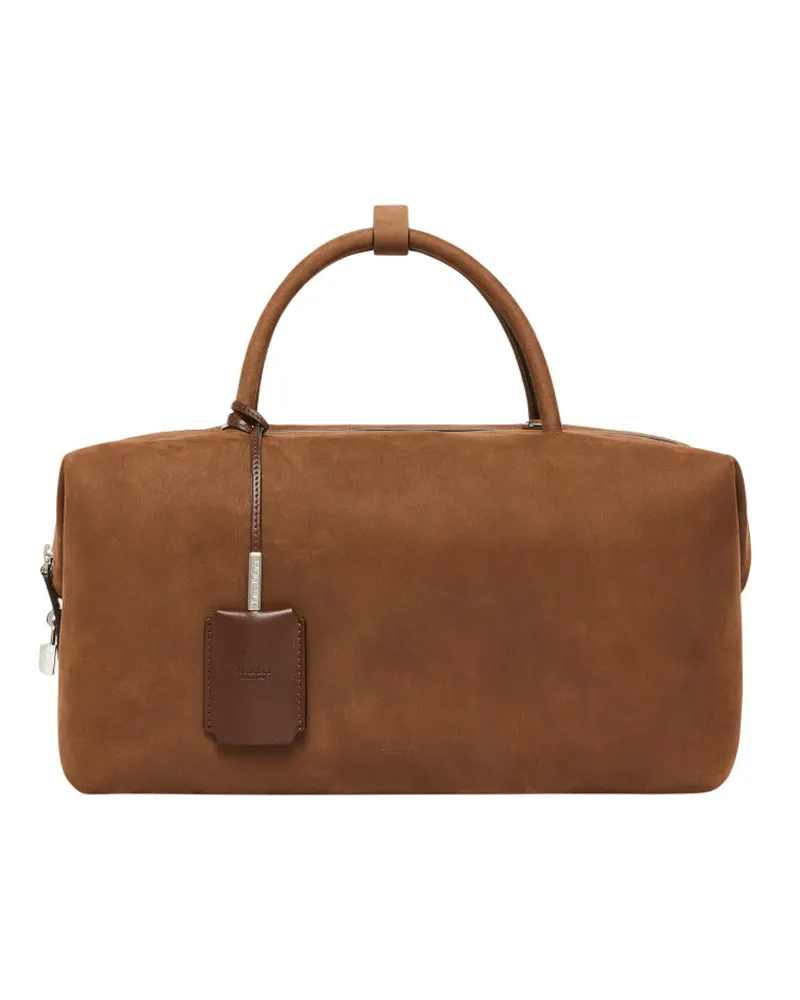 Max Mara Große Nubukleder-Umhängetasche Marrone