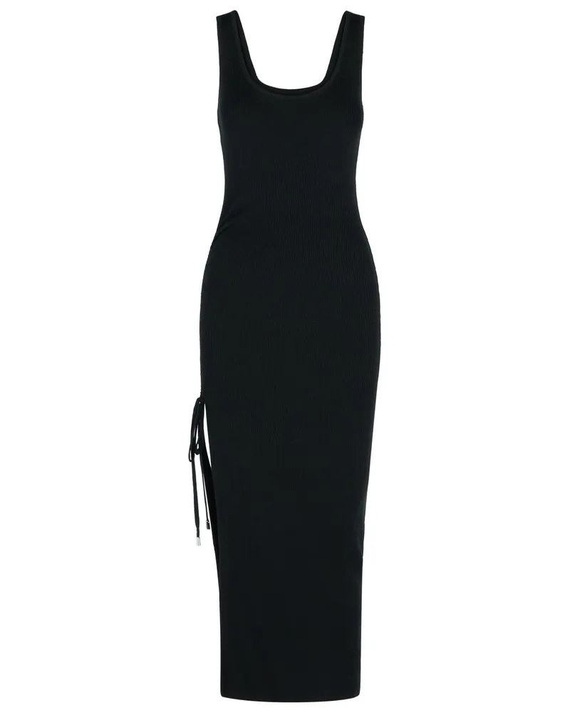 Michael Kors Ruched' schwarzer Wollmischkleid Black