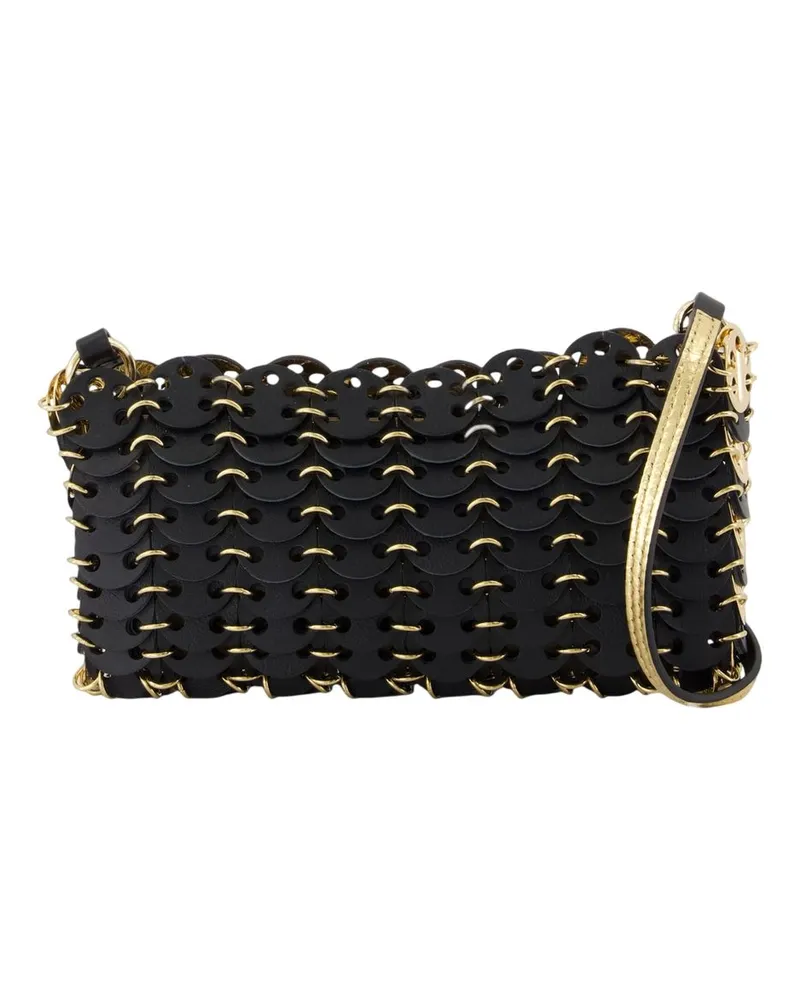 Paco Rabanne Brieftasche auf Kette  Leder schwarz Schwarz