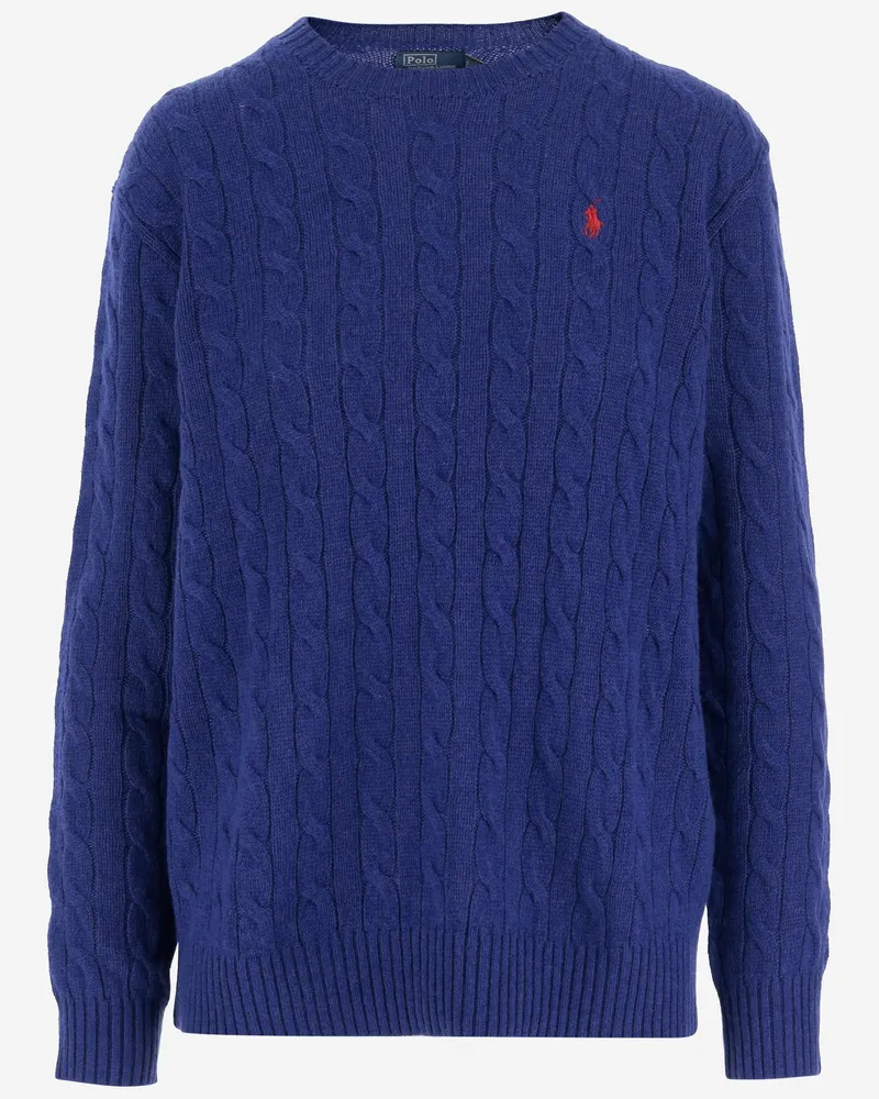 Ralph Lauren Wool und Kaschmir -Logo -Pullover Blue