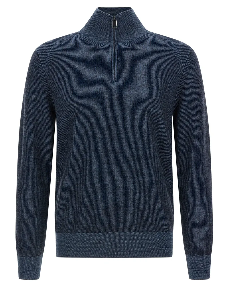 Brioni Half Zip Pullover Blue