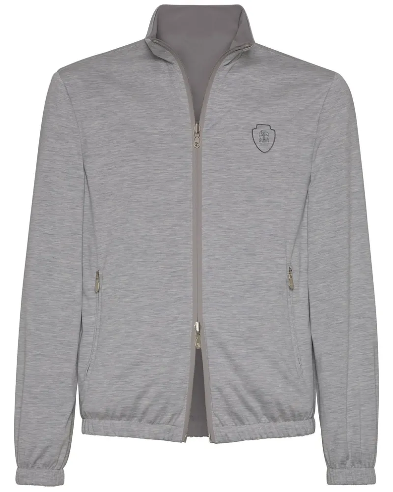 Brunello Cucinelli Silk Blend Blend Blendonjacke Grey