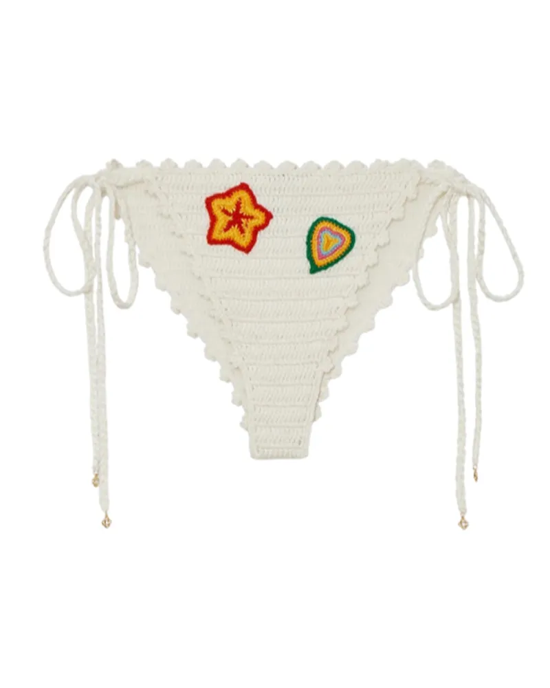 Casablanca Paris Häkelbikini -Boden mit Flecken White